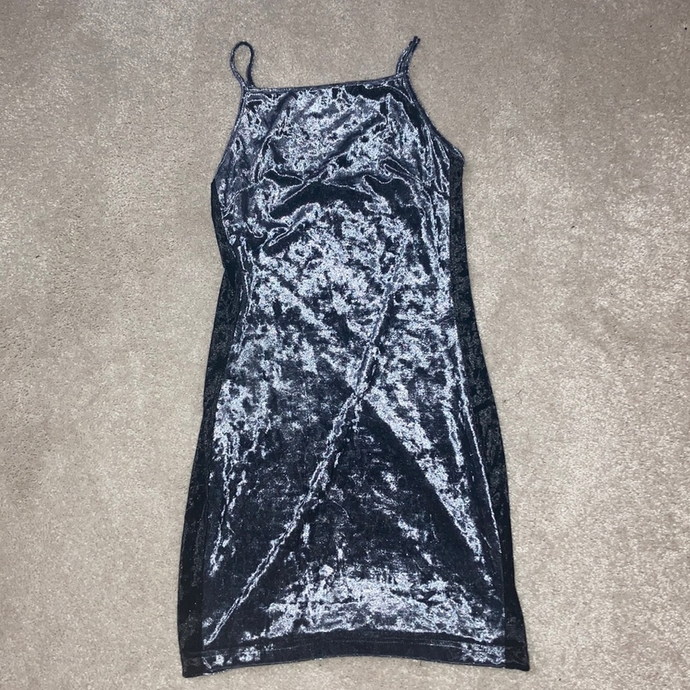 Deep Blue Velvet Dress
